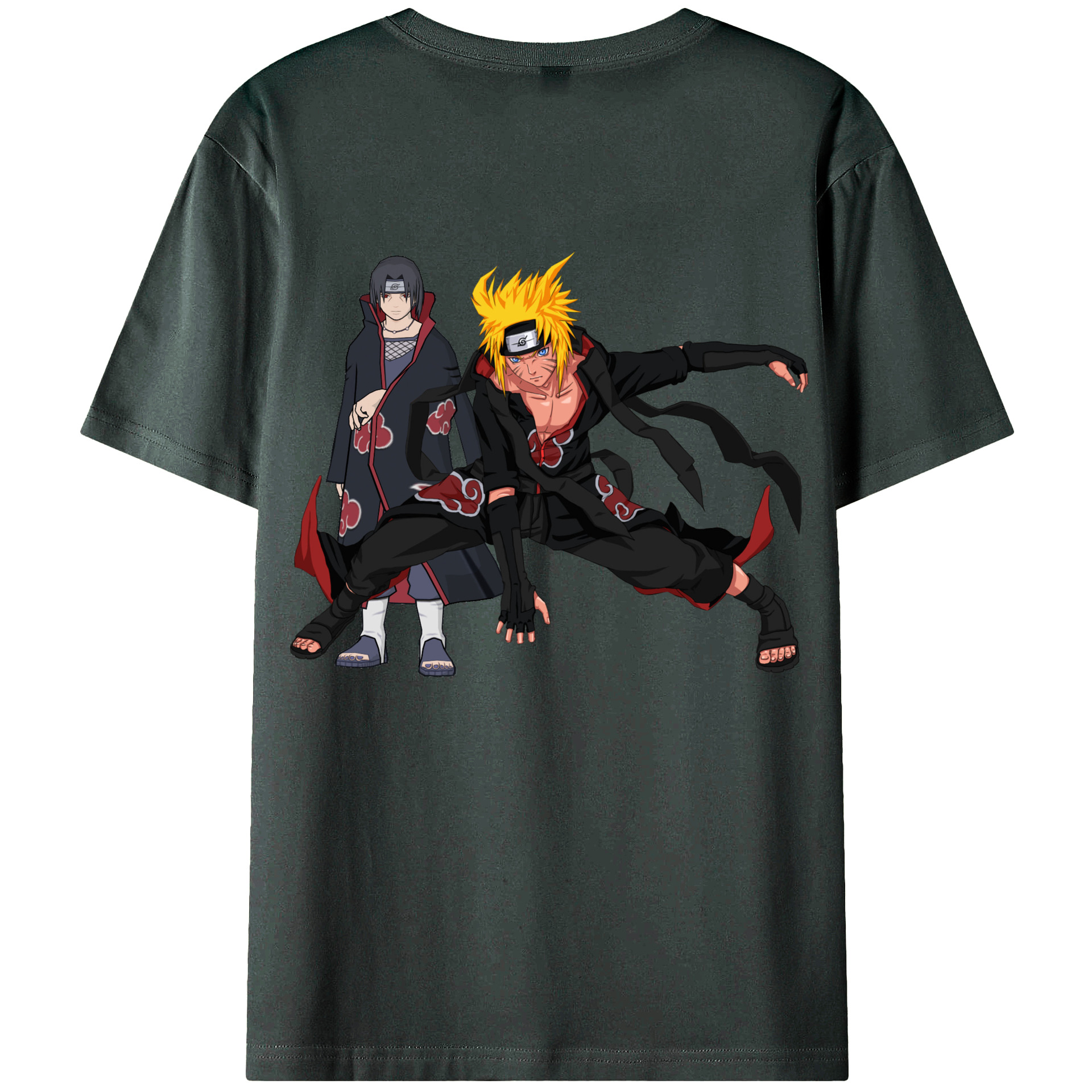（画像用） NARUTO -ナルト- うずまき ナルト Uzumaki Naruto 綿100％ メンズ半袖Tシャツ（バックプリント） 通気性